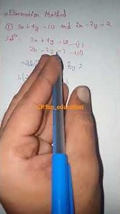 Class 10 math chapter 3 Pair of linear equations two variables || Elimination Method ||