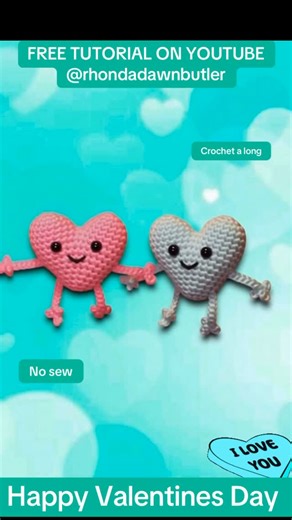 ARhonda Butler on Instagram: "FREE TUTORIAL ON YOUTUBE @rhondadawnbutler #hearts #valentinesday #crochet #tutorial #keychain #pattern"