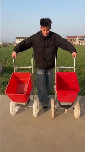 From Today, Farming Is Easier! 🌾 Hand-Push Fertilizer Applicator in ActionThis Hand-Push Fertilizer