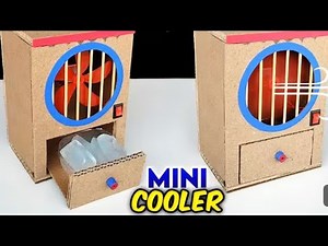 How to make MINI Cooler from cardboard , Best school project , summer vacation activity