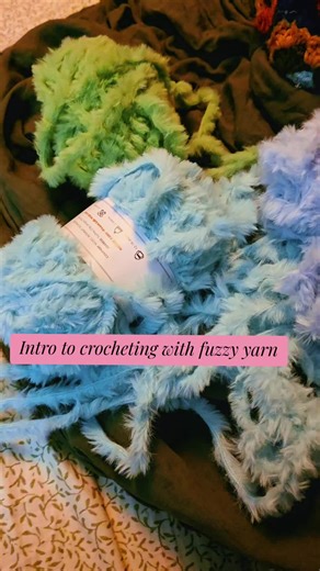 A little into to crocheting with fuzzy yarn.