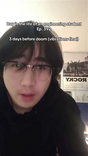 The Potential Dropout - Mechanical Engineering Student on Instagram: "Day in the life of an engineering student Ep. 392 3 days before doom (vibrations final) ______ About this page, The Potential Dropout: Day in the life of an engineering student was originally started by The Potential Dropout (me) on TikTok as a vlog series in December of 2021, in my first semester of university as a mechanical engineering student. I was failing my Calculus class at that point. Little did I know the video reson