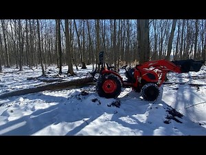 $50 Log Skidding Setup, Compact Tractor Log skidding (Kioti CK2610)