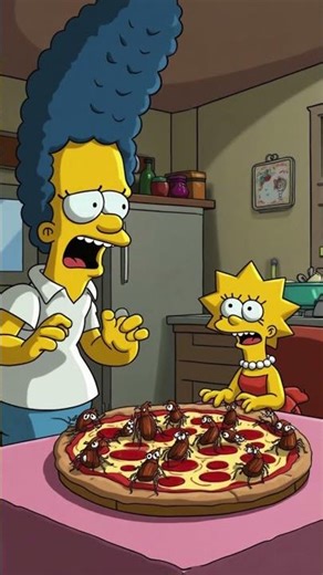Simpson Family's eating cockroach pizza 🪳😱💥 | Level 12 #thesimpsons #simpson #shorts