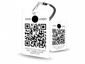 Badge With Logo and QR Code - Customizable Badge, Staff ID, Employee Identification, Logo Badge - Etsy