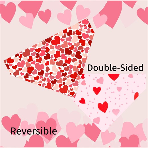 Valentine's Day Dog Bandana: Over the Collar, Hearts Bandana - Etsy
