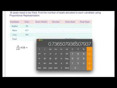 Level 7: Proportional Representation Voting Procedure From the Voting Math Program