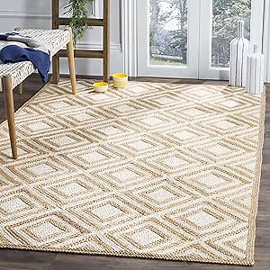 SAFAVIEH Cape Cod Collection Accent Rug - 3' x 5', Natural & Ivory, Handmade Geometric Diamond Jute, Ideal for High Traffic Areas in Entryway, Living Room, Bedroom (CAP304A)