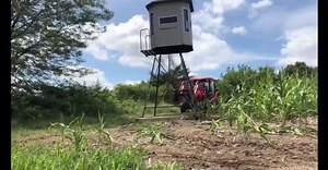 When it comes to your fall hunting strategy, are you planning for the wind? 🌬 💨 Wade Robinson put the Muddy Bull Blind on skids recently to slide it over to a better wind location. 🚜 Let the countdown to deer season begin! ⏰🦌 . Via Drury Outdoors Order your blinds today- http://bit.ly/BestBlinds | Muddy Outdoors