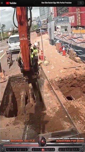 Underground Pipe Repair Excavator : How Slim Bucket Digs With Perfect Precision #machinery #process