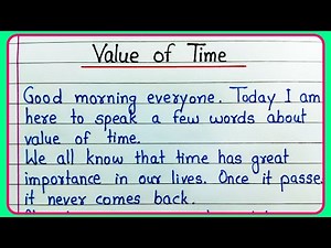 Speech on Value of time in English | Value of time speech in English | Value of time