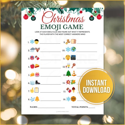 Christmas Emoji Game, Printable Emoji Quiz, Emoji Guessing Game, Guess the Emoji Game, Emoji Party Game, Christmas Party Classroom Games - Etsy