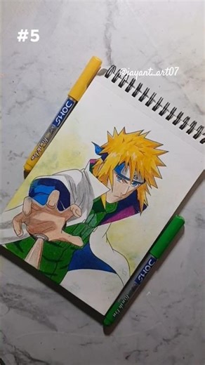 🔥Day 5 Minato Namikaze Drawing⚡️#shorts #minato #narutoshippuden