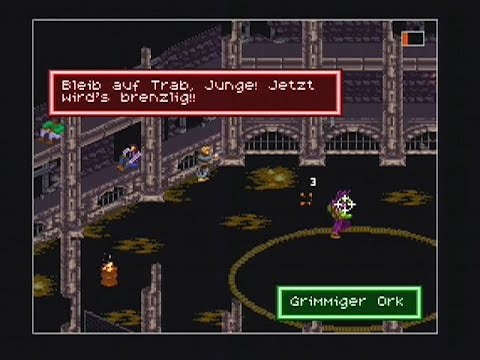 SNES Shadowrun (30HP/10MP) PART 3: Ferocious Orc (Caryards Arena)