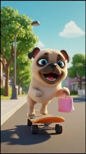 Pug Spots Translucent Pink Blue Beads! Orange Skateboard! Pours Sparkling Bath! #shorts #pug