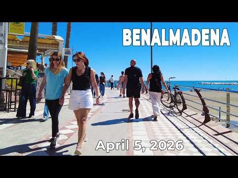 Benalmadena April 5, 2026 Promenade Walk Malaga Costa del Sol Spain [4K]