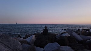 Man, Beach, Waves. Free Stock Video