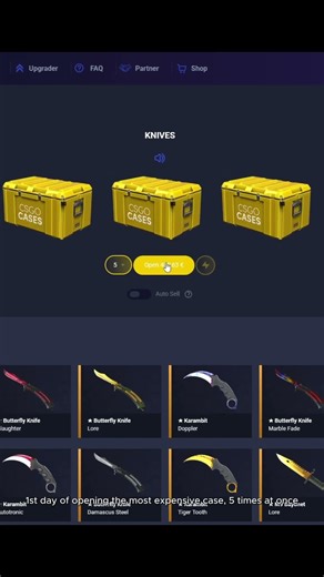 csgocases.com most expensive opening. 1st day
