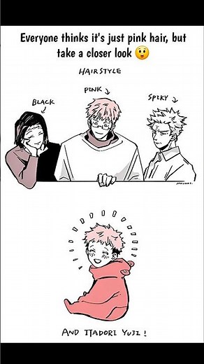 Yuji's pink hair 😅 #jujutsukaisen #anime #memes