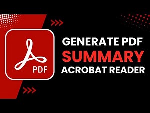 How to Generate PDF Summary on Adobe Acrobat Reader !