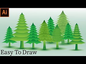 How to make Christmas Trees in Illustrator.Christmas Trees Drawing Illustration Full Tutorial.