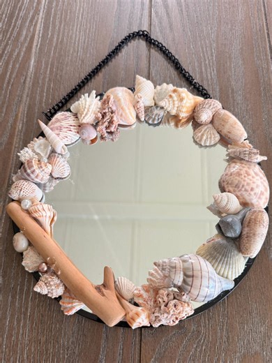 Hand Decorated Seashell Mirror: Sarasota Driftwood Decor - Etsy