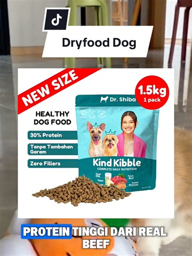 Makanan anjing tinggi protein dengan real beef, tanpa fillers. Bantu pencernaan lebih sehat, energi terjaga, dan bulu lebih berkilau untuk daily food. #anjing #dryfood #makanananjing