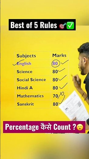 Class 10 Percentage कैसे Calculate Karte hai 😯|Best of 5 Rules Class 10 ✅#class10results#shorts