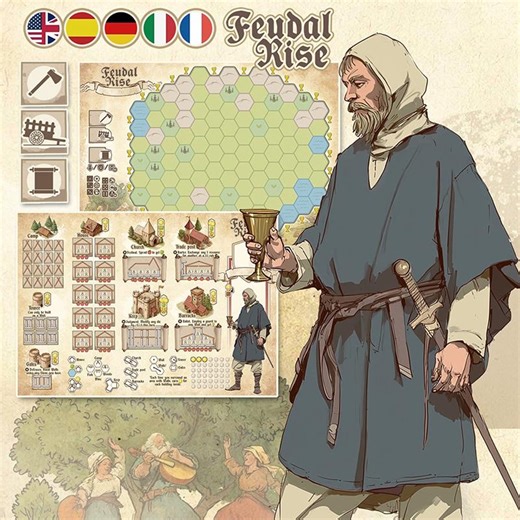 Board Game: Feudal Rise [print and Play/pnp] Medieval Town Builder. Develop Your Fief and Shape a Thriving Town! - Etsy