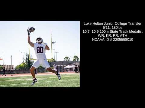 Luke Helton Junior College Transfer. 10.7 100m Dash. 5’11, 185lbs