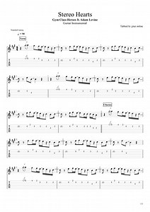 TAB. Stereo Hearts - Adam Levine (Guitar Instrumental)