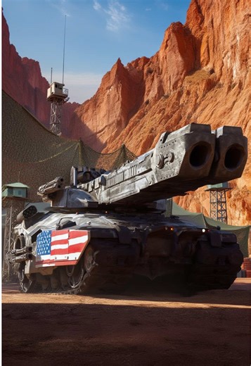 They Tested a Tank… But It Fired Like a Star Wars Weapon 😳 A futuristic tank hidden deep in a canyon suddenly activates something unexpected. What looks like a normal military test turns into a full sci-fi moment when the cannon fires a blaster-like energy beam. The impact is massive — rock shatters, dust fills the air, and the canyon echoes with power. #aiwowai #viralvideo #explosion #military #cinematic