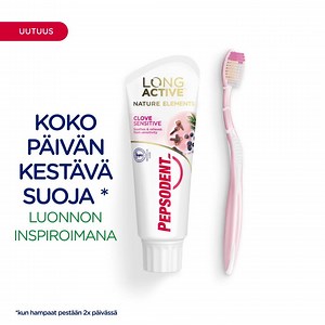 Pepsodent Long Active Nature Elements -hammastahnat ovat tehokkaita, mutta samalla hellävaraisia. Fluorihammastahnat sisältävät sinkkisitraattia, joka hidastaa plakin muodostumista. | Pepsodent