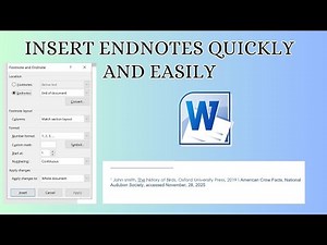 Word Tutorial: Insert Endnotes Quickly and Easily
