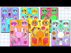 Sprunki Swap Star and Heart Sticker Book DIY 💖 스프런키 스왑 별과하트 스티커Asmr