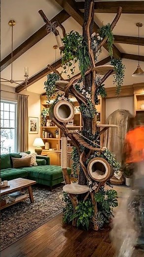 Watch this incredible cat tree transformation turn a simple space into a luxury indoor treehouse