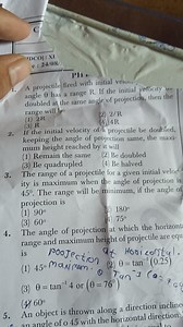 Projectile Motion - Multiple Choice QuestionsA projectile fir... | Filo