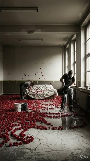 Pouring the epoxy layer — flowers slowly suspended in resin.#epoxyresin#epoxyfloor#shorts#timelapse