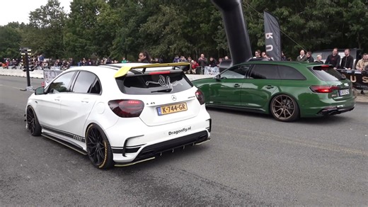 Small AMG A45 takes on Audi RS4 in drag race showdown