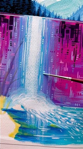 #gouache #gouachepainting #painting #waterfall #waterfallpainting #paintingprocess #paintingreveal