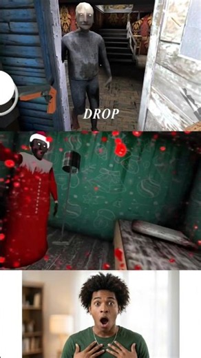 😲 Granny Chapter 1 Multiplayer Christmas Mod VS Granny & Grandpa Chapter 3 #shorts