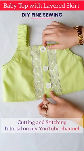 DIY Baby Skirt Top Cutting and Stitching Tutorial