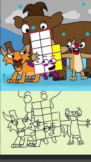 Numberblock 13 Meets Manny, Sid & Diego! #funny #numberblocksquarterband #fanmade