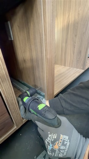 Cabinet fixing with tight space @FestoolGB always comes in handy. #diy #kitchen #kitchendecor #fyp