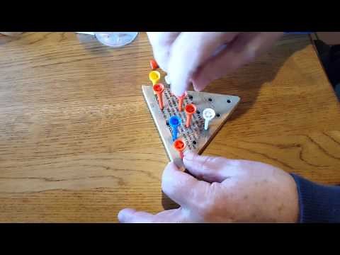 Cracker Barrel Peg Game Solved & Jump all but one Triangle peg board game
