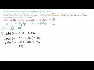 Solving a Tax Rate or Interest Rate Problem Using a System of Linear Equations