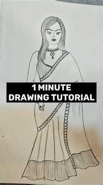 1 Minute Drawing Tutorial of Saree Girl l #viral #art #artwork #pencildrawing #asmr #artshorts #fyp