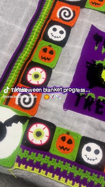 Halloween Crochet Blanket Progress Update