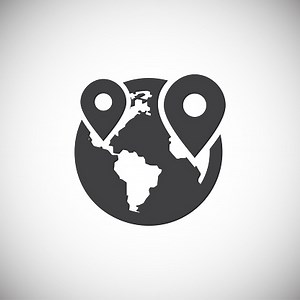 Geolocation related icon on background for graphic and web design....