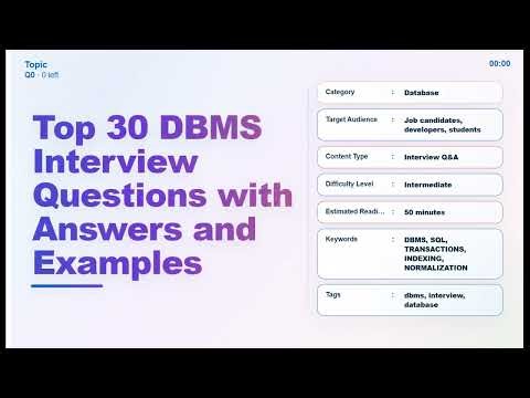 Top 30 DBMS Interview Questions & Answers (With Examples) — Echo With Coffee